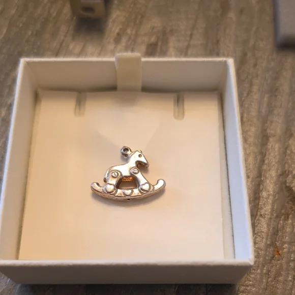 Silver Rocking Horse Charm Pedant - Picture 2 of 2